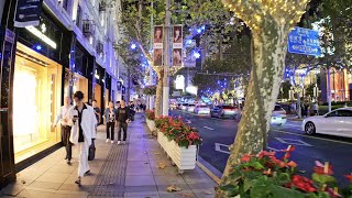 Shanghai Street Nights West Nanjing Road Walking Tour [upl. by Barney]