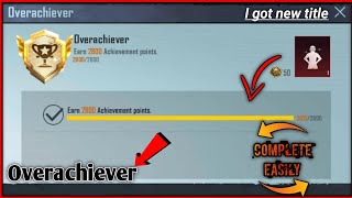 How to Complete Easily Overachiever Title  Overachiever achivment kaise Complete kare  Pubg Mobile [upl. by Airot]