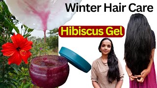 Winter hair care❤️How to prepare Hibiscus gel at home❤Best Natural hair growth gel for hair growth [upl. by Kabab821]