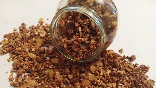 Muesli me tërshëre dhe fruta të thata  Granola  Drithëra të përgatitura vetë dhe thjeshtë [upl. by Ellenohs501]