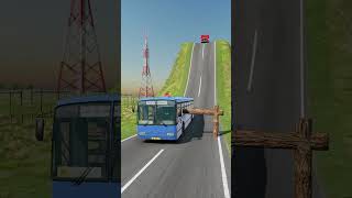 Buses amp Semi Truck vs Logs Trap  BeamNGdrive shorts beamngdrive bus [upl. by Suixela806]