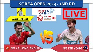 NG KA LONG ANGUS 🇭🇰 vs NG TZE YONG 🇲🇾 LIVE Korea Open 23 韩国公开赛 2nd Rd  Darence Chan Watchalong [upl. by Newcomb355]