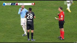 Yerry Mina e Michel Ndary Adopo espulsi Lazio vs Cagliari 21 Tutti i gol e i momenti salienti [upl. by Ruth]