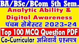 Analytic Ability amp Digital Awareness Important Question 202324  BA BSc 5th semester cocurricular [upl. by Huber]