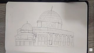 How to draw Masjid Al Aqsa Step by Step  The Dome of the Rock palestine فلسطين [upl. by Gaddi523]