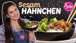 Sesamhähnchen mit Kokosreis Asia Style Rezept [upl. by Sherer]