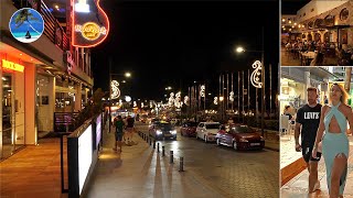 Evening stroll through Ayia Napa Cyprus ► Pubs bars restaurants and shops [upl. by Ardy]