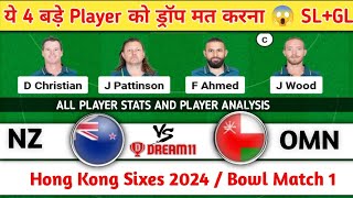 NZ vs OMN Dream11 Prediction  nz vs omn dream11  Hong Kong Sixes  nz vs omn dream11 today team [upl. by Jenks981]