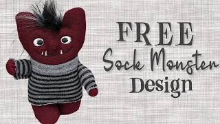 Making FREE Sock Monster Softies with Poolin EOC05 inthehoop [upl. by Ertnod]