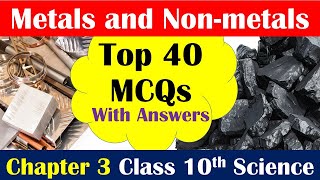 Metals and Non metals MCQ questions  Metals and Nonmetals  Chapter 3 Science class 10 [upl. by Eiclek]