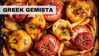 Greek Stuffed Vegetables Gemista  Vegan Recipe [upl. by Eicyac]