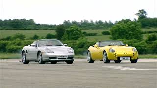 2002 TVR Tamora vs Porsche Boxster S Drag Race [upl. by Hillie975]