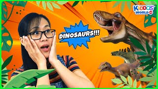 Learning Dinosaur Fun Facts with Miss V  All About 10 Dinosaurs Trivia [upl. by Aicilic]