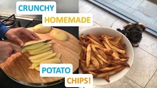 CRUNCHY HOMEMADE POTATO CHIPS  Oven Baked or Air Fried [upl. by Gloriana]