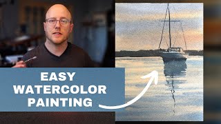 Easy Watercolor Painting for Beginners step by step [upl. by Ycats]