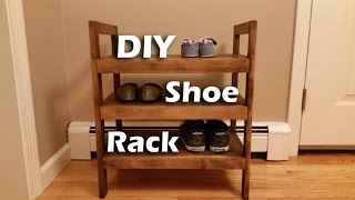 DIY Shoe RackHow I Made a Rusticish Shoe Rack with Leftover Wood woodproject [upl. by Adamsen]