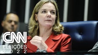 Gleisi Hoffmann reforça descontentamento com nome de Alessandro Molon para o Senado no RJ  CNN 360° [upl. by Pulsifer]