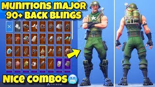 NEW quotMUNITIONS MAJORquot SKIN Showcased With 90 BACK BLINGS Fortnite Battle Royale MUNITIONS MAJOR [upl. by Gar]