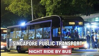 Singapore Public Transport  Night Ride By Bus [upl. by Paryavi]