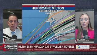 El huracán Milton experimenta cambio significativo de trayectoria y se intensifica a categoría 5 [upl. by Dash]