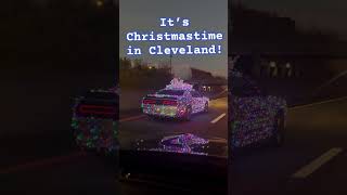 Car wrapped in Christmas lights and a bow [upl. by Selij]