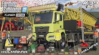 TRANSPORTING amp BUILDING GIANT WOOD CRANE  Forestry ON Holmakra  Farming Simulator 22  Episode 39 [upl. by Neelyahs]