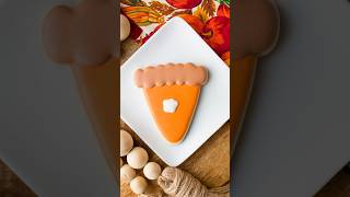 Basic pumpkin pie cookie decorated with royal icing cookiedecorating royalicing sugarcookies [upl. by Innus]