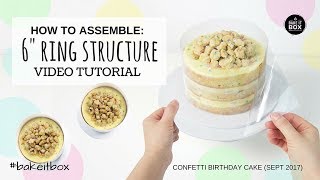 Confetti Birthday Cake  How to assemble the 6 inch cake ring structure [upl. by Tnilk]