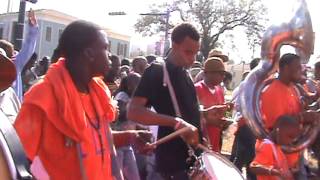 Dumaine Street Gang with TBC Brass Band rolling thru Treme [upl. by Rodablas237]