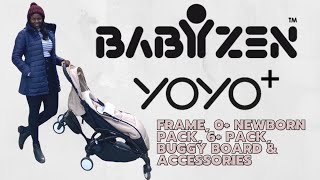 BabyZen YOYO STROLLER REVIEW amp DEMONSTRATION  NEWBORN PACK 6 PACK BUGGY BOARD AND ACCESSORIES [upl. by Lednar]