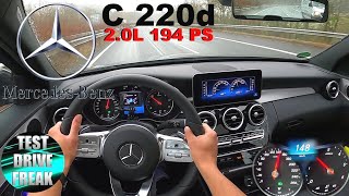 2020 Mercedes Benz C 220d AMGLine 194 PS AUTOBAHN DRIVE POV [upl. by Liauqram]