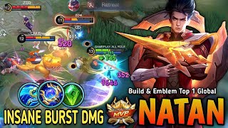 Natan New Gold Lane Build and Best Emblem 100 DEADLY COMBO  Build Top 1 Global Natan [upl. by Wyler532]