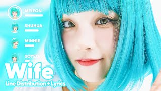 GIDLE  Wife Line Distribution  Lyrics Karaoke PATREON REQUESTED [upl. by Thelma154]