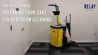 Janitorial Training  Preparing Your Cart for Restroom Cleaning [upl. by Vanya707]