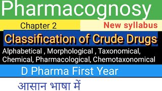 Pharmacognosy Chapter 2 D Pharma first year  Classification of Crude Drugs Chapter2Pharmacognosy [upl. by Hosbein]