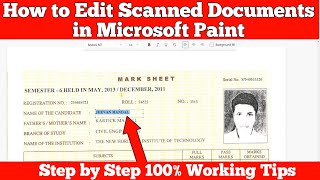 How to Edit Scanned Document in Microsoft Paint [upl. by Jagir446]