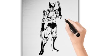 Wolverine full body drawing easy  step by step Tutorial [upl. by Aivil444]