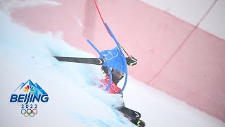 Blizzard conditions lead to 33 crashes in mens giant slalom  Winter Olympics 2022  NBC Sports [upl. by Mountford479]