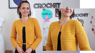 Chaqueta elegante a crochet 😍 todas las tallas [upl. by Irrek]