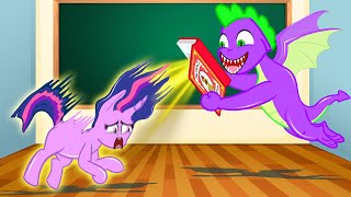 Spike takes Twilight into the world of books  MY LITTLE PONY  Stop Motion Paper [upl. by Hild]