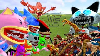 ALL THE SONIC TAPES FAMILY vs ZOOCHOSIS MUTANT ANIMAL MONSTERS in Garrys Mod [upl. by Frodi163]