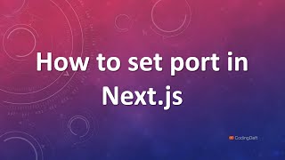 How to set port in Nextjs [upl. by Aimat]