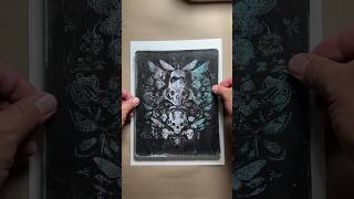 Skulls amp Moths  Gel Plate Mono Print geliplate gelpress gelprint monoprinting [upl. by Thissa646]