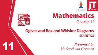 2 Grade 11 Mathematics  Statistics  Ogives and Box and Whisker Diagrams [upl. by Bert]