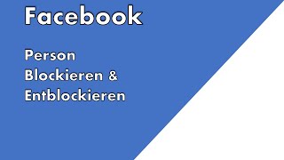 Facebook Personen Blockieren amp rückgängig machen  Anleitung [upl. by Idahs]