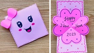 DIY  Happy New Year Greetings Card 2023  Handmade New Year Card [upl. by Kappel913]