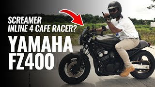 90s CAFE RACER CONVERTED YAMAHA FZ400  Screamer Bike [upl. by Sillaw]