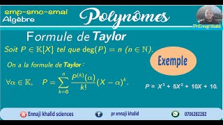 Formule de Taylor pour un polynôme cours et exemple [upl. by Yerdua]