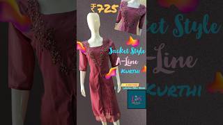 jacket style Aline kurti WithHandwork LakshaEliteStoreMadurai latest collections 8015262621 [upl. by Milena756]