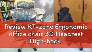 Review KTzone Ergonomic office chair 3D Headrest Highback Adjustable Latex Mesh Office Chair Comf [upl. by Aenneea]